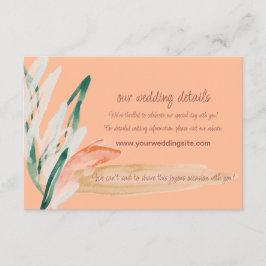 Peach Modern Bröllop Tilläggskort