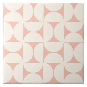 Peach Modern Geometric Semi circles Tile Kakelplatta