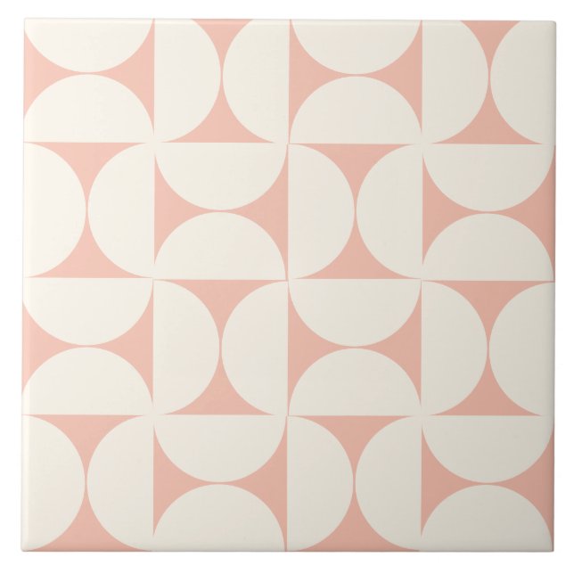 Peach Modern Geometric Semi circles Tile Kakelplatta (Framsidan)