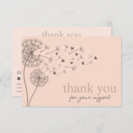 Peach Modern Script QR-kod, Tack Business Tilläggskort