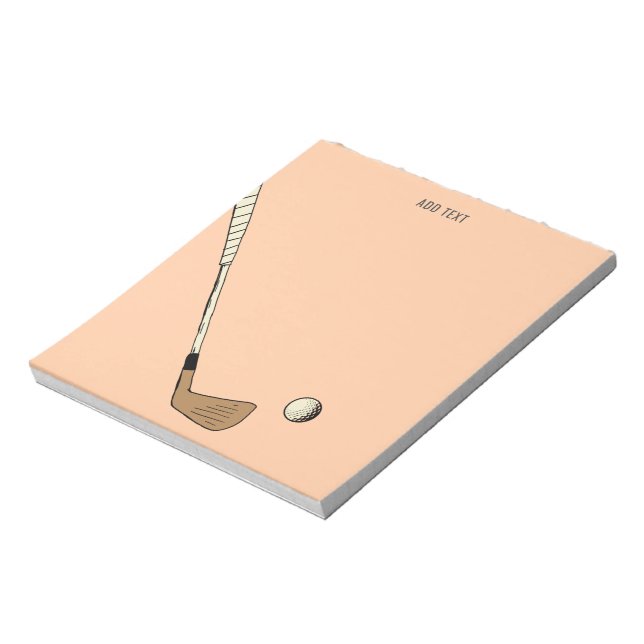 Peach Modern Vintage Golf Anteckningsblock (Roterad)