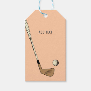 Peach Modern Vintage Golf Presentetikett