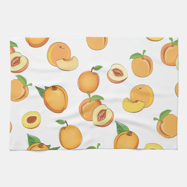 Peach Mönster Kökshandduk (Horisontell)