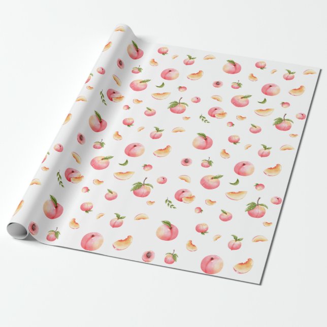 Peach Mönster Presentpapper (Utrullad)