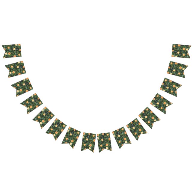 Peach Mörk Grått Bröllop Ro Blommigt Vimplar (Alla)