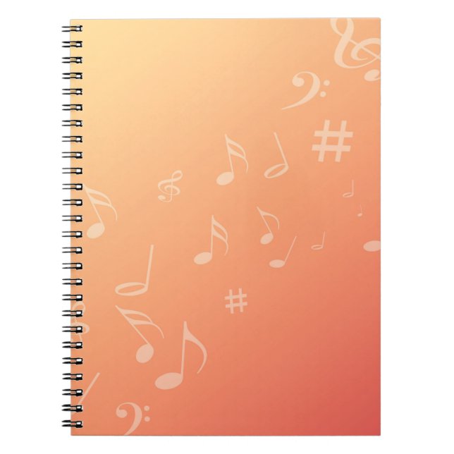 Peach Music Anteckningsbok Med Spiral (Framsidan)