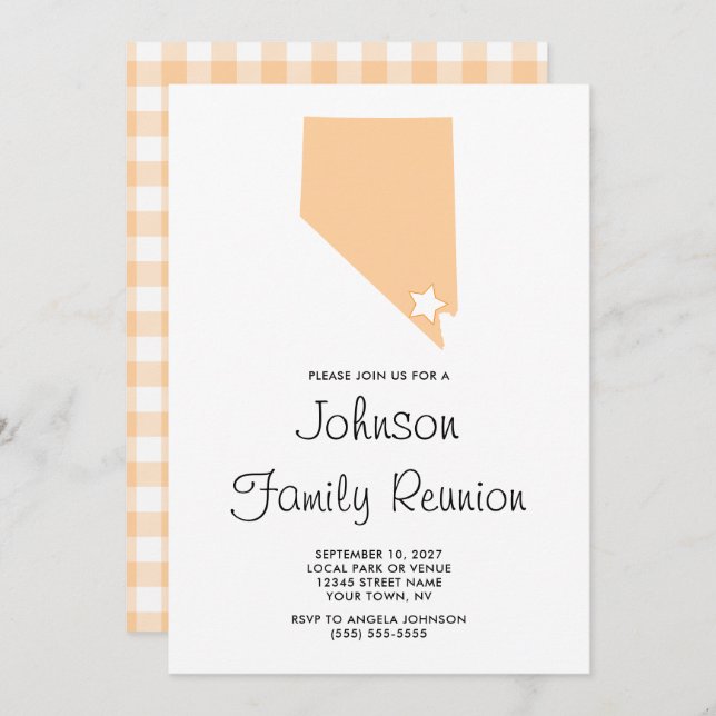 Peach Nevada Family Reunion Inbjudningar (Fram/baksida)