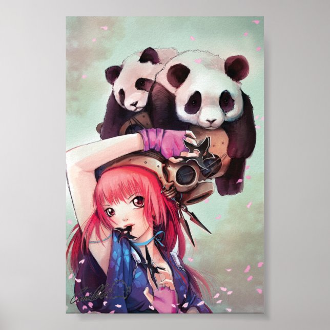Peach Ninja Pandas Poster (Framsidan)
