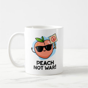 Peach Not Krig Funny Fruit Pun Kaffemugg