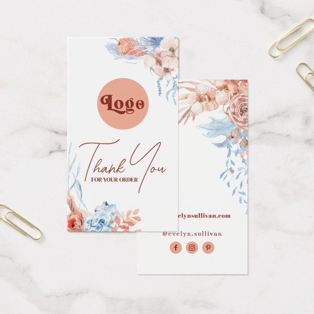 Peach och blå tropiska paket ska införas visitkort (Kontor)