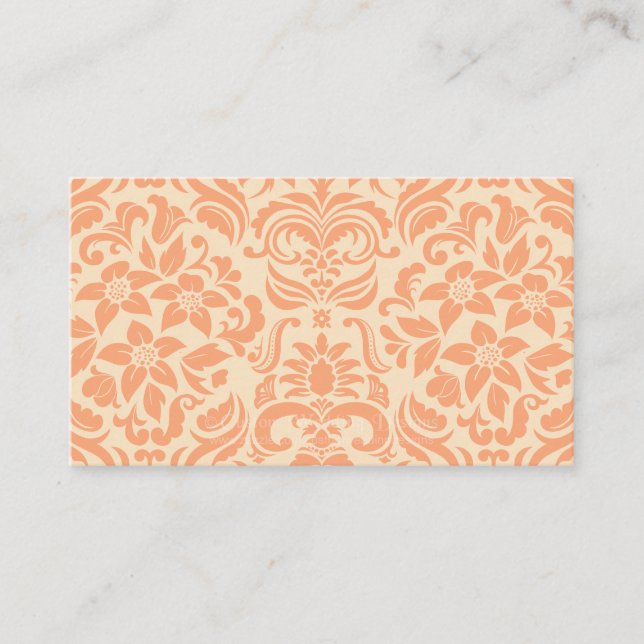 Peach och Cream Damask Wedding Gift-registreringsk Tilläggskort (Framsida)
