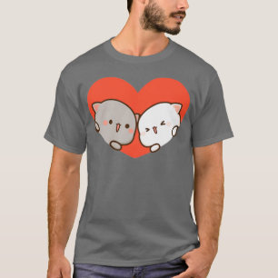 Peach och Goma Mochi Cat Kärlek 1 T Shirt