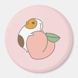 Peach och Guinea gris Magnet