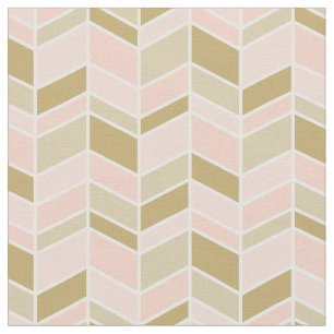 Peach och Guld Herringbone Chevron Tyg