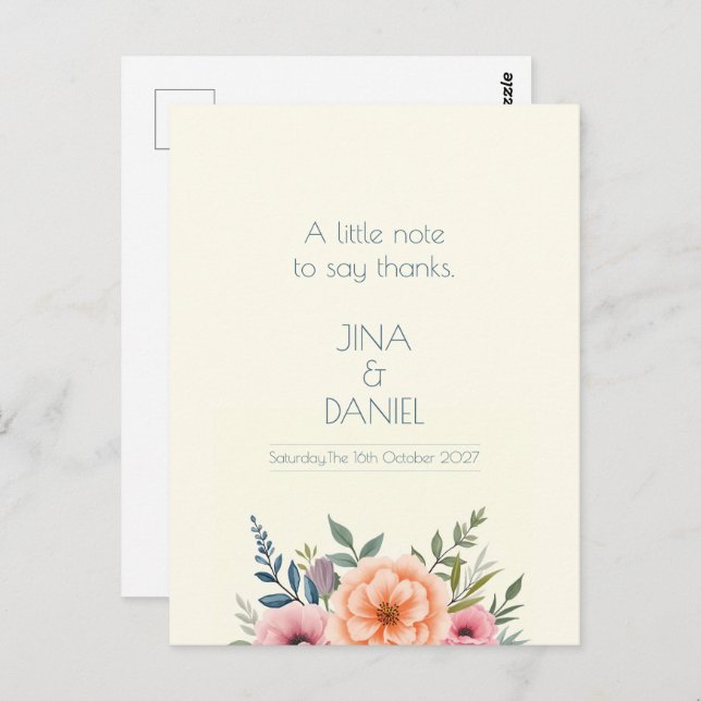 Peach och Petal Dream Vykort (Fram/baksida)