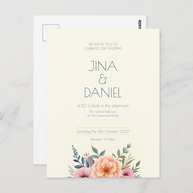 Peach och Petal Dream Vykort (Fram/baksida)