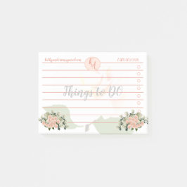 Peach och Vit ros Sak för att göra Post-it Notes