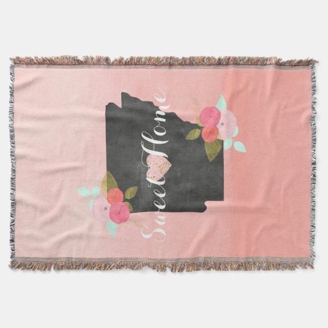 Peach Ombre Arkansas State Blommigt & Movable Hear Mysfilt (Framsidan)