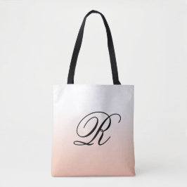 Peach Ombre over valfri Färg med Monogram Tygkasse