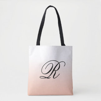 Peach Ombre over valfri Färg med Monogram Tygkasse