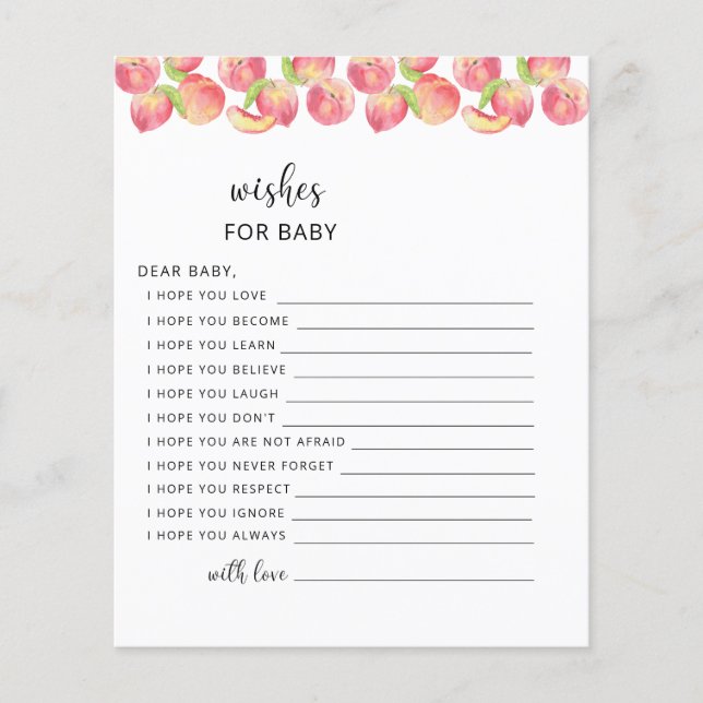 PEACH önskemål för baby (Framsida)