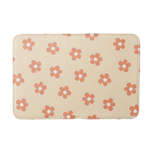 Peach & Orange Blommigt Retro, Cheerful, Badrumsmatta
