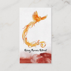 *~* Peach Orange Burgundy Red Phoenix Flames Visitkort