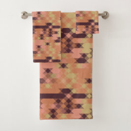 Peach orange burgundy yellow geometric