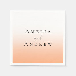 Peach Orange Fuzz Elegant Modern Bröllop Pappersservett