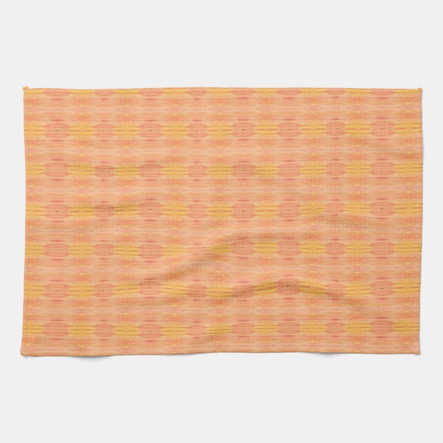 Peach Orange Gult Mönster Kitchen Towel Kökshandduk (Horisontell)