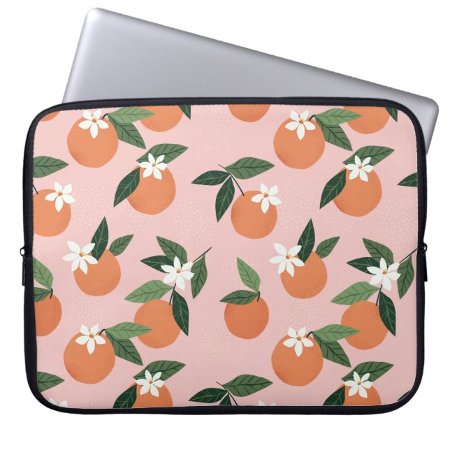 Peach Orange Juice Mönster Laptop Fodral (Framsidan)