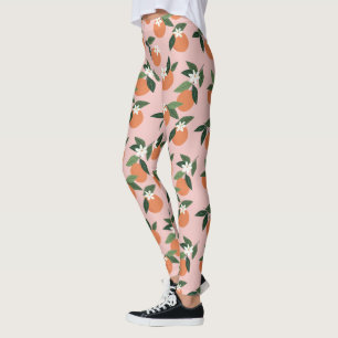 Peach Orange Juice Mönster Leggings