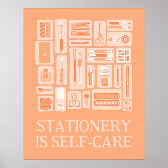 Peach Orange Kreativ Verktyg Illustration Self-Car Poster (Framsidan)