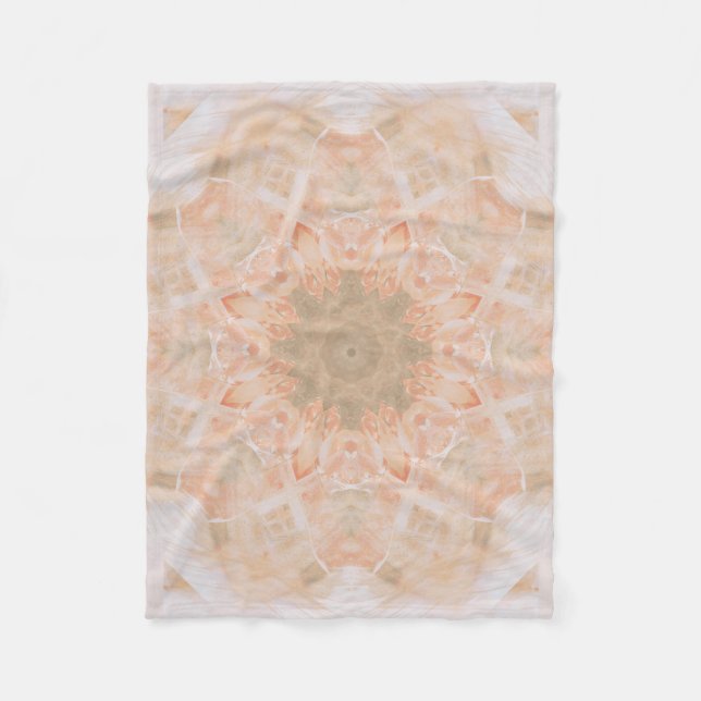 Peach Orange Mandala Fleecefilt (Framsidan)