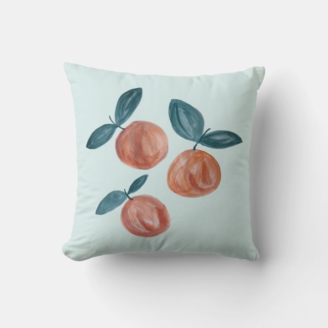 Peach Orange Picking Orchard Dekorativ kudde (Framsida)