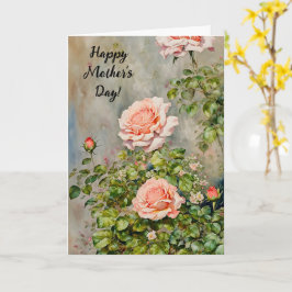 Peach Orange Ro Art Mors dag Card Kort
