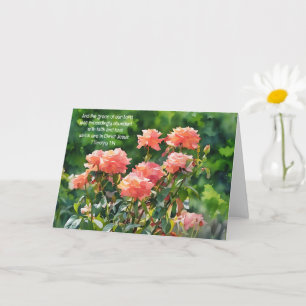 Peach Orange Ro Bible Verse Faith Art Note Card Kort
