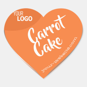 Peach Orange Silver Logotyp Template Baking Hjärtformat Klistermärke