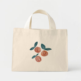 Peach Orange Small Canvas Toyte Bag Mini Tygkasse
