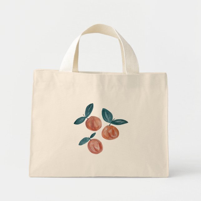 Peach Orange Small Canvas Toyte Bag Mini Tygkasse (Framsidan)