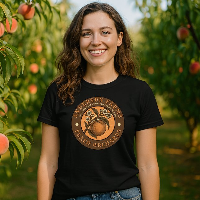 Peach Orchard Vintage Label Template T Shirt (Skapare uppladdad)