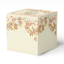 Peach Orchid Watercolor Posh Wedor Favor Box