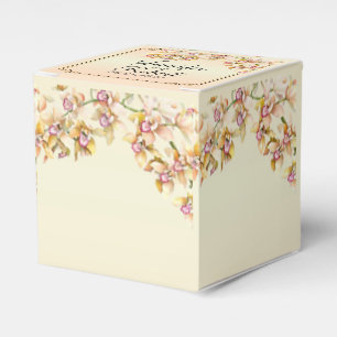 Peach Orchid Watercolor Posh Wedor Favor Box Presentaskar