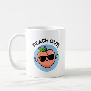Peach Out Funny Fruit Pun Kaffemugg