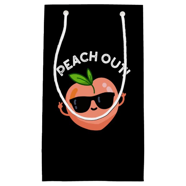 Peach Out Funny Fruit Pun Mörk BG (Framsidan)