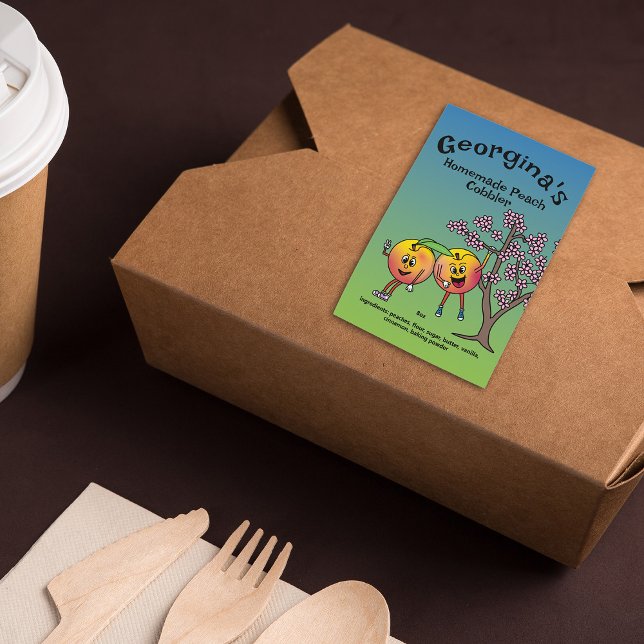 Peach Pals Funny Tecknad Sylt Paj och mer Mat Etikett (Skapare uppladdad)