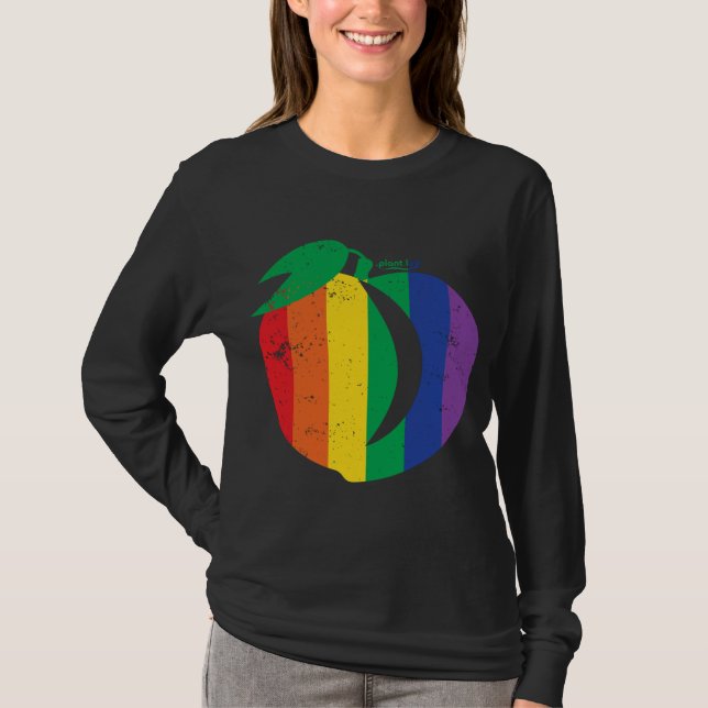 Peach, päronfrukt, bär, rundad Booty, B T Shirt (Framsida)