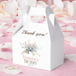 Peach Pastel Botanical Baby Shower Tack Presentaskar