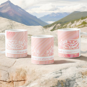 Peach Pastel Spiral Personlig Artwork Kaffemugg