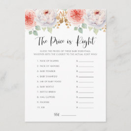 Peach Peonies och Guld Löv gissar det Prisa spelet Tilläggskort